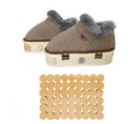 SXTYYH Créatif Bois Massif Pied Boîte De Moxa, Réutilisable Boîte De Moxibustion Avec Température Réglable, Faisable Chaussures à Moxibustion Boîtier Brûleur(Grey/40-44+mugwort pillar)