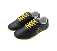 SXTYYH Cuir Chaussures De Taekwondo for Le Tai Chi Et Le Yoga, Souples Chaussures Kung Fu for Femmes Et Hommes Entraînement Karaté Chaussures D'arts Martiaux(Noir,42EU)