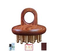 SXTYYH Cuivre Maderotherapie Corps, Poignée Outils De Massage en Bois Soins des Cheveux Cellulite Brosse De Massage Points De Stimulation Lymphatique Gua Sha(B)