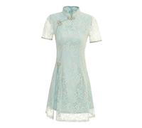 SXTYYH Dentelle Robe Cheongsam, Robe Vietnam for Femme Ao Dai Traditionnelle Robe Chinoise Mince Qipao Mode Vintage Hanfu for La Vie Quotidienne(S)