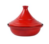 SXTYYH Fonte Pot En émail Maroc Tajine for La Cuisson Plat Tajine for Cuisinière Et Four, rehausse Le Goût for Une Qualité Digne D'un restaurant(Rouge,28cm)
