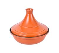 SXTYYH Fonte Pot En émail Maroc Tajine for La Cuisson Plat Tajine for Cuisinière Et Four, rehausse Le Goût for Une Qualité Digne D'un restaurant(Orange,28cm)
