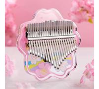 SXTYYH Kalimba Piano à Pouces 17, 21 Touches Piano à Doigts Avec Sac De Transport Marteau D'accordage Sakura Acrylique Cristal Instrument De Musique for Débutants(21-note - cherry blossom)