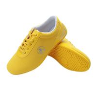 SXTYYH Kung Fu Chaussures De Tai Chi Souples Chaussures De Taekwondo for Karaté, Arts Martiaux Entraînement Pratique Et Activités Quotidiennes Chaussures En Toile(45EU,Jaune)