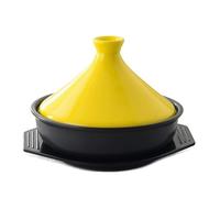 SXTYYH Marmite à Tajine Marocaine for La Cuisson Haute Qualité Céramique Casserole Marmite Plat Tajine Avec Couvercle Conique, for La Viande Et Les Plats, Plats Végétariens(Jaune)