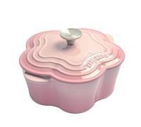 SXTYYH Marmite Avec Couvercle En Forme De Fleur Cocotte Fonte Marmite En émail PéTale Marmite à Soupe épaissie Cuisine Poêle Antiadhésive Avec Double Poignée(Pink)