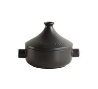 SXTYYH Pot à Tajine Avec Couvercle Conique, Style Japonais Pot à Vapeur Marocain Plat Tajine for La Cuisson Casserole Avec Cuiseur Vapeur for Cuisson Lente, Ragoûts(Noir)