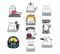 Sxutop 10 Pièces Broches de Chat en Émail Adorable - Épingles Amusantes, Badges Décoratifs, Pins de Lettre et d'Animaux Mignons pour Sac à Dos, Vêtements et Décoration de Fête