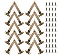 Sxutop 10 Pièces Charnières Rotative Pliable Charnières de Support Antique Charnières de Soutien de Couvercle Charniere Treteau de Ascenseur Réglable pour Porte d'Armoire, Armoires de Cuisine(Bronze)