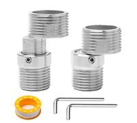 Sxutop 2 Pièces Raccord Excentré Mitigeur Longueur Réglable Pied Incurvé Coudé 3/4" x 1/2" Raccords De Tube Pivotant à 360 Degrés Robinet Coin Vis Excentrique Décalé de 10 mm pour Robinets Muraux