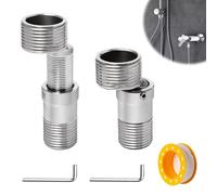 Sxutop 2 Pièces Raccord Excentré Mitigeur Longueur Réglable Pied Incurvé Coudé 3/4" x 1/2" Robinet Coin Vis Excentrique Pivotant à 360 Degrés Mamelon Extensible Décalé de 10 mm pour Cuisine et Bains