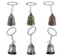 Sxutop 6 Pièces Guardian Bell Clochette Moto Guardian Ride Bell Cloche Moto Porte Bonheur Biker en Alliage de Zinc Clochette Porte Bonheur pour Motard Porte-Clés Femme Homme (6 Couleurs)