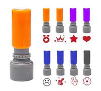 Sxutop 8 Pièces Tampon Encreur Enseignant Set Tampon Auto Encreur pour Encourager Élèves Tampons enseignants avec 8 motifs tampon D'éCole en Plastique pour Encourager Motiver Élèves