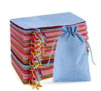 SXUUXB 20 pièces 17x23 cm Sac Toile de Jute, Sacs en Lin avec Cordon de Serrage, Sacs de Rangement réutilisables, Sacs à Bijoux, Sacs Cadeaux pour Mariage, Fête et Noël (Multicolore)