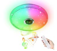SXWNBIFH Plafonnier LED 36W avec Haut-Parleur Bluetooth intégré, télécommande et Application de contrôle, éclairage Intelligent RGB à intensité Variable pour Salle de Bain, Bureau, Cuisine,