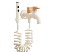 SXWYLZ Ensemble de Douchette à Main pour Bidet avec Support, Pistolet Pulvérisateur à Double Mode, Robinet à Double Commande et Flexible à Ressort de 2m pour Mop Pool, Blanc