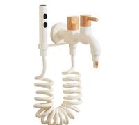 SXWYLZ Kit Douchette Wc Hygiène Intime avec Pistolet Pulvérisateur à Double Mode, Support, Robinet à Double Commande et Flexible à Ressort de 2m pour Salle de Bain, Blanc