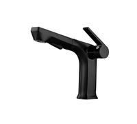 SXWYLZ Mitigeur de Lavabo avec Douchette Extractible, Robinet Laiton Extractible, Robinet Salle Bain Lavabo à 2 Modes, Poignée Unique, Eau Chaude et Eau Froide,Noir