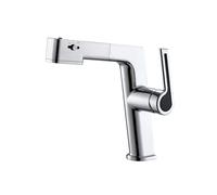 SXWYLZ Mitigeur de Lavabo avec Douchette Extractible Robinet Mélangeur à 3 Modes Poignée Unique Robinet D'Eau Chaude et Froide,Chrome