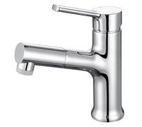 SXWYLZ Mitigeur Lavabo à Poignée Unique Robinet Salle Bain avec Douchette Extractible Robinet Evier à 2 Modes Eau Chaude et Eau Froide,Chrome