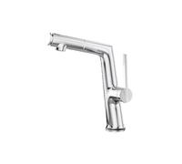 SXWYLZ Mitigeur Lavabo avec Douchette Extractible 3 Modes Robinet Salle Bain Lavabo Poignée Unique Robinet D'Eau Chaude et Froide,Chrome