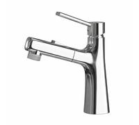 SXWYLZ Mitigeur Lavabo avec Douchette Extractible, Robinet Salle Bain avec Douchette Extractible en Acier Inoxydable, Robinet D'Évier à 3 Modes, Poignée Unique, Eau Chaude et Eau Froide, Chrome