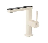 SXWYLZ Mitigeur Lavabo avec Eau Chaude et Froide Robinet Mélangeur Rotatif à 360° Mitigeur Salle de Bain avec Douchette Extractible Poignée Unique,Blanc Laiteux