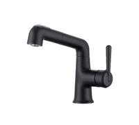 SXWYLZ Mitigeur Lavabo Salle de Bain avec Douchette Extractible Rotation à 360° Relevable Robinet Lavabo Salle de Bain à 2 Modes Poignée Unique Eau Chaude et Froide, Alliage de Zinc,Noir