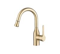 SXWYLZ Mitigeur Salle de Bain avec Douchette Extractible 2 Modes Robinet Evier Rotation à 360° Poignée Unique Robinet D'Eau Chaude et Froide,Or Brossé