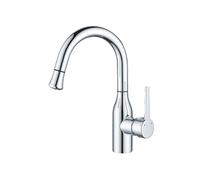 SXWYLZ Mitigeur Salle de Bain avec Douchette Extractible 2 Modes Robinet Evier Rotation à 360° Poignée Unique Robinet D'Eau Chaude et Froide,Chrome