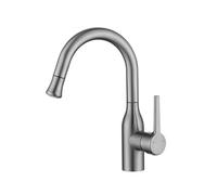 SXWYLZ Mitigeur Salle de Bain avec Douchette Extractible 2 Modes Robinet Evier Rotation à 360° Poignée Unique Robinet D'Eau Chaude et Froide,Gris