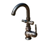 SXWYLZ Robinet de Jardin Double Sortie Robinet Extérieur Antigel avec Raccord Encliquetable 1/2 Voie Pivotant à 360° Chaud et Froid, Noir