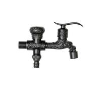SXWYLZ Robinet de Jardin Exterieur Noir Antigel Robinets Double Sortie Exterieur Robinet D'Eau Froide Mural 1/2 pour Piscine et Jardin