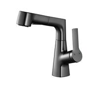 SXWYLZ Robinet de Salle de Bain avec Douchette Extractible Mitigeur Lavabo à 2 Modes Rotation à 360° Relevable à Poignée Unique Robinet D'Eau Chaude et Froide,Gris