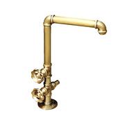 SXWYLZ Robinet D'Eau Froide Antique Robinet Double Sortie Jardin Robinets Extérieur Antigel avec Répartiteur 1/2 Pivotant à 360° Double Poignée
