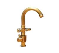 SXWYLZ Robinet D'Eau Froide Robinet Double Sortie Jardin Pivotant à 360° Robinet Extérieur Antigel avec Inverseur Double Poignée,Couleur Antique