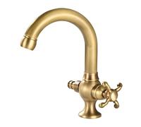 SXWYLZ Robinet D'Eau Froide Robinet Extérieur Antigel Robinets à Double Sortie avec Connecteur 1/2" Rotation à 360°,Couleur Antique