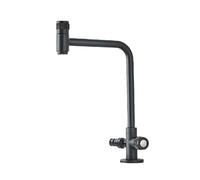 SXWYLZ Robinet D'Eau Froide Robinet Exterieur Jardin Double Sortie Pivotant à 360° Robinets Extérieur Antigel avec Répartiteur 1/2 Double Poignée, Acier Inoxydable,Noir