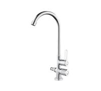 SXWYLZ Robinet D'Eau Froide Uniquement Robinet Extérieur Antigel Rotation à 360° avec Répartiteur 1/2 Robinets Exterieur Jardin Double Sortie, Double Poignée,Chrome