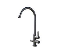 SXWYLZ Robinet D'Eau Froide Uniquement Robinet Extérieur Antigel Rotation à 360° avec Répartiteur 1/2 Robinets Exterieur Jardin Double Sortie, Double Poignée,Gris