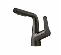 SXWYLZ Robinet D'Évier avec Douchette Extractible, Robinet de Lavabo Pivotant et Relevable, Mitigeur Salle de Bain à 3 Modes, Poignée Unique, Eau Chaude et Froide, Alliage de Zinc,Gris