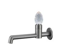 SXWYLZ Robinet D'Évier Mural Robinet D'Eau Froide de Cuisine Poignée Unique en Cristal Adapté à la Vadrouille, à la Piscine, à la Salle de Bain,Gris