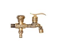 SXWYLZ Robinet Double Sortie Antique Robinets Eau Froide Mural 1/2 Robinet Jardin Exterieur Double Antigel pour Balcon