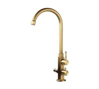 SXWYLZ Robinet Double Sortie Jardin Robinet Extérieur Antigel avec Répartiteur 1/2, Robinets D'Eau Froide Pivotant à 360° Double Poignée,Couleur Antique