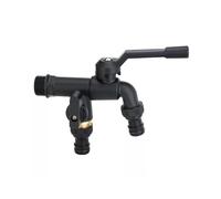 SXWYLZ Robinet Double Sortie Noir 1/2 Robinets Extérieur Antigel Robinet D'Eau Froide Mural pour Lavage de Voiture et Arrosage des Fleurs