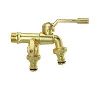 SXWYLZ Robinet Eau Froide 1/2 Robinet Double Sortie Jardin Robinets Extérieur Antigel Robinets Mural pour Jardin et Terrasse,Titane