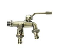 SXWYLZ Robinet Eau Froide 1/2 Robinet Double Sortie Jardin Robinets Extérieur Antigel Robinets Mural pour Jardin et Terrasse,Bronze