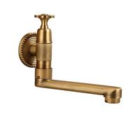 SXWYLZ Robinet Eau Froide Antique Robinets Evier Mural Pivotant à 180° Poignée Unique Robinet Cuisine Eau Froide, 15 CM