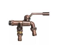 SXWYLZ Robinet Eau Froide Double Sortie Mural Robinet de Jardin Extérieur 1/2 pour Arrosage et Lavage de Voiture, Antique Rouge