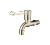 SXWYLZ Robinet Eau Froide Mural Or Brossé Robinet Evier à Serpillière 14CM | Robinets Poignée Unique en Acier Inoxydable pour Salle de Bain et Cuisine
